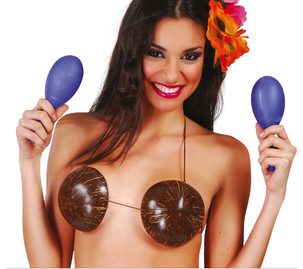 Hawaiian Maracas Pair 18 CM Rumba Shaker in Blue Color Caribbean Musical Instrument