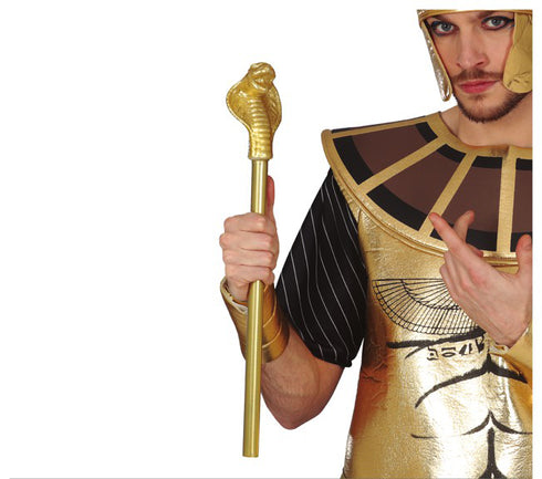 Golden Snake Cobra Cane Pharaoh Scepter 47 CM Tall Wizard Costume Accessary Adults