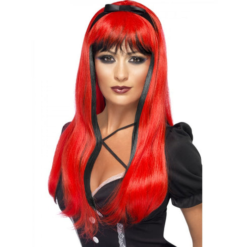 Bewitching Wig. Red over Black