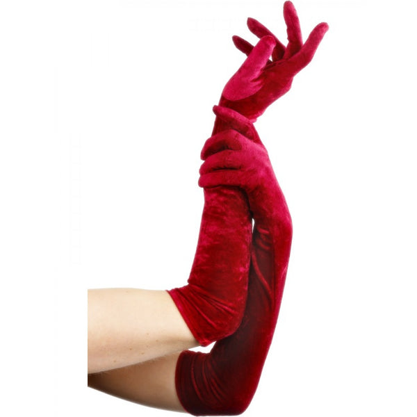 Velveteen Gloves Red