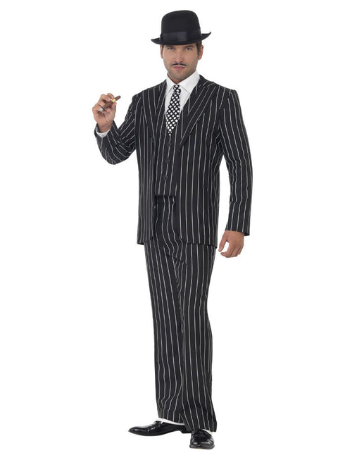 Vintage Gangster Boss Costume, Black