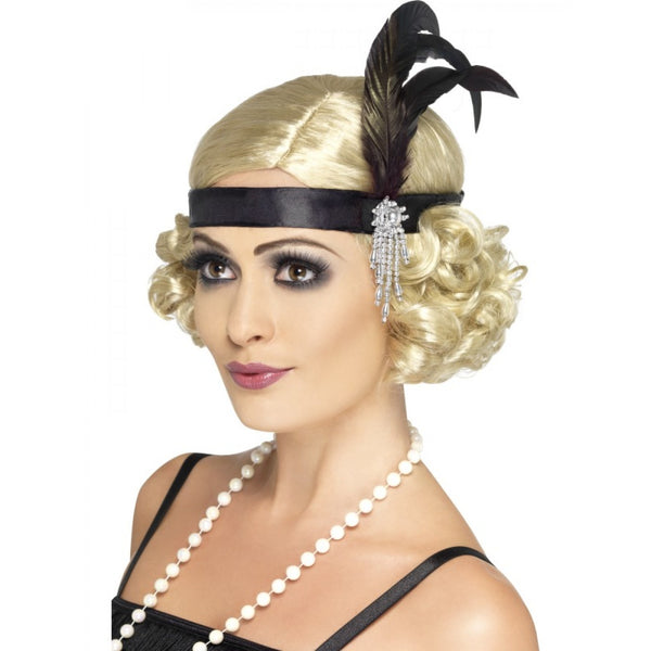 Satin Charleston Black Headband