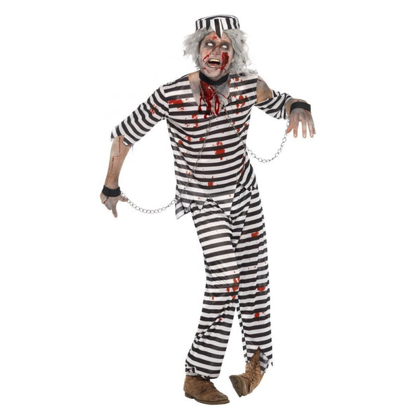 Zombie Convict Costume Black and White