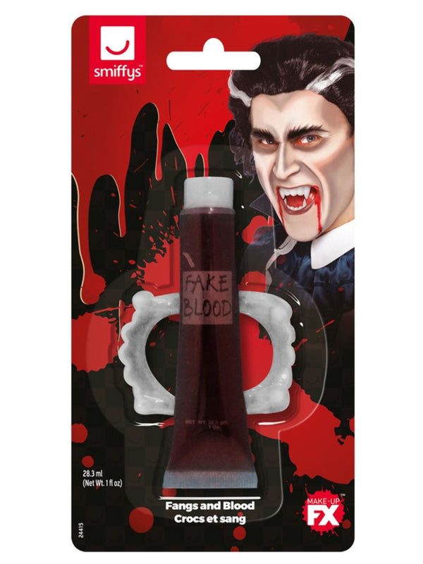 Smiffys Make-Up FX, Fangs & Blood, Red
