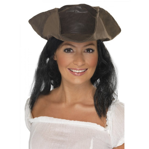 Leather Look Pirate Hat