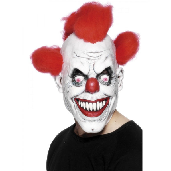 Clown 3/4 Latex Mask, Red & White