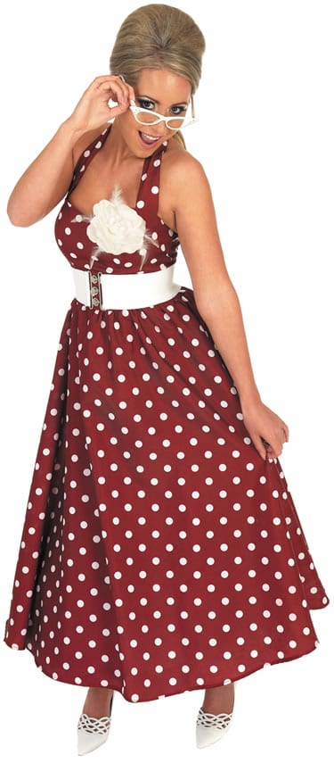 1950s Day Dress Red