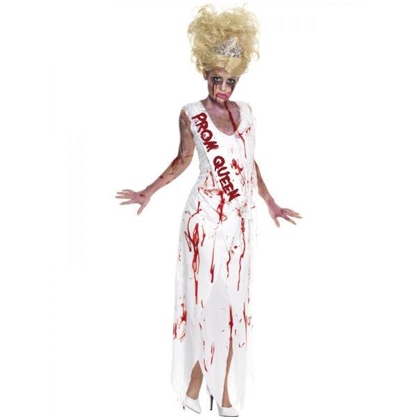 High School Horror Zombie Prom Queen Costume