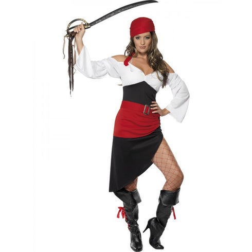 Sassy Pirate Wench Costume with Skirt