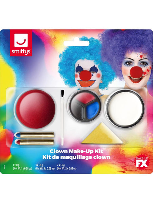 Smiffys Make-Up FX, Clown Kit, Multi-Coloured