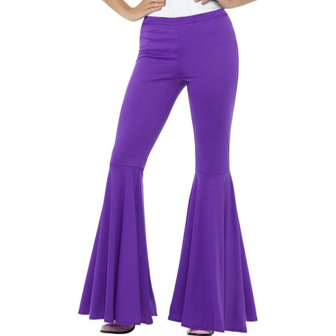 Flared Trousers Ladies Purple