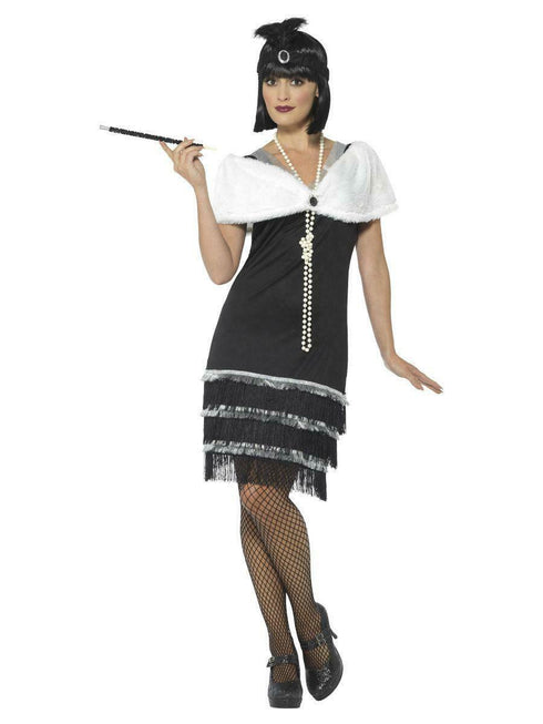 Flapper 20s Costume BLACK AND WHITE