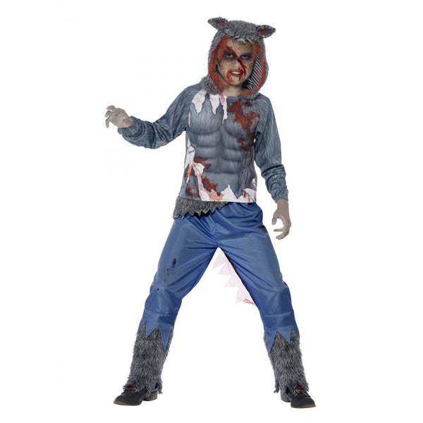 Deluxe Wolf Warrior Costume with Hooded Top