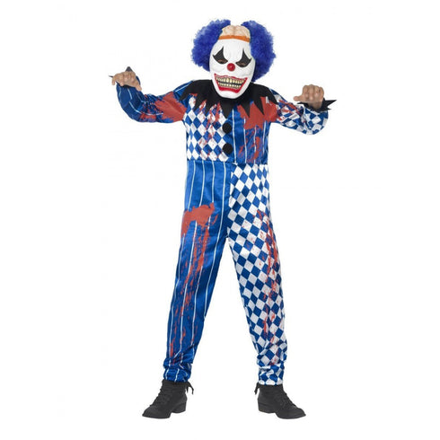 Deluxe Sinister Clown Costume- Blue