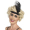 Flapper Headband Black with Feather
