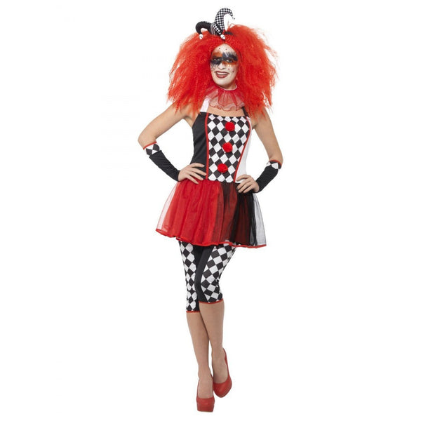Twisted Harlequin Costume - Black & Red