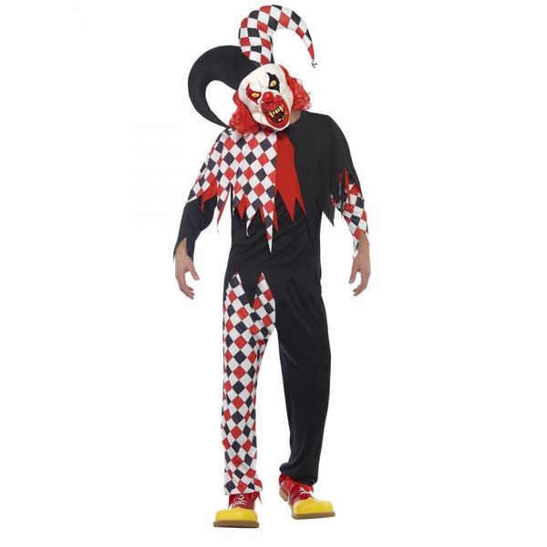 Crazed Jester Costume, Black & Red