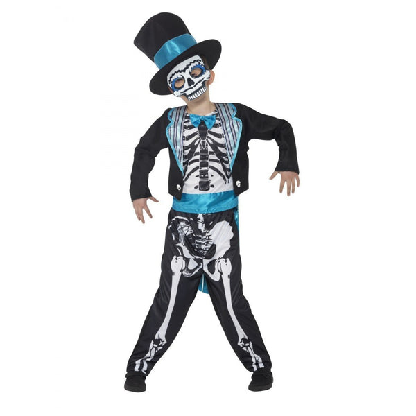 Day of the Dead Groom Kids Costume, Black