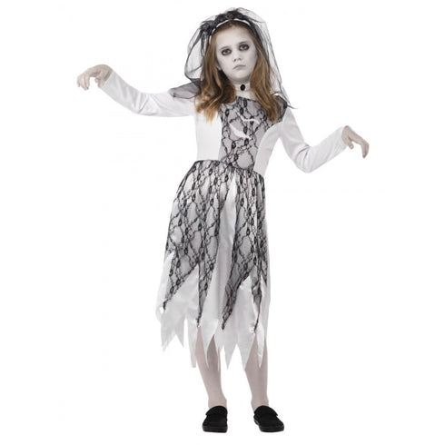 Ghostly Bride Costume, Grey Dress