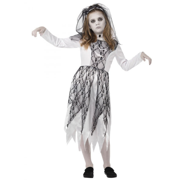Ghostly Bride Costume, Grey Dress
