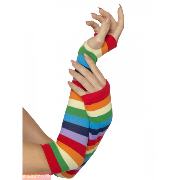 Fingerless Striped Gloves