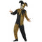 Evil Court Jester Costume Black & Gold with Top & Trousers