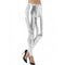 80s Metallic Disco Leggings Silver