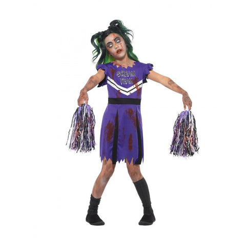 Dark Cheerleader Costume, Purple & Black