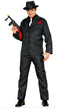 1920s Black & White Strips Gangster Costume With Jacket Trousers & Red Pocket Square
