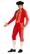 Masquerade Spanish Bright Red Bullfighter Costume With Pants And Jacket Adults Men