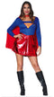 Super Hero Costume With Cape Shirt & Shimmering Skirt Fancy Dress Up Adults