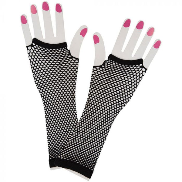 80's Net Black Gloves Long