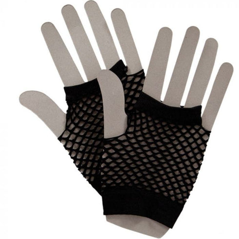 80's Net Black Gloves Short