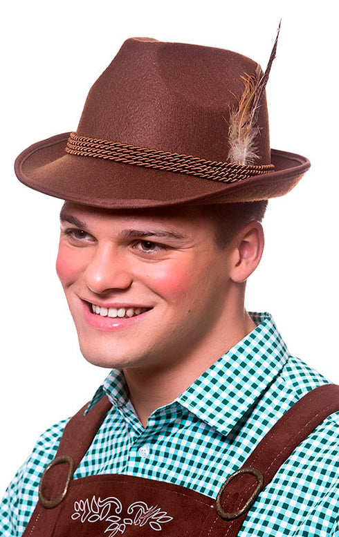 Deluxe Bavarian Oktoberfest Hat – Brown