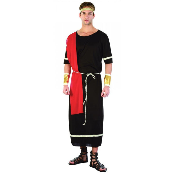 Caesar Toga with Drape Costume Black
