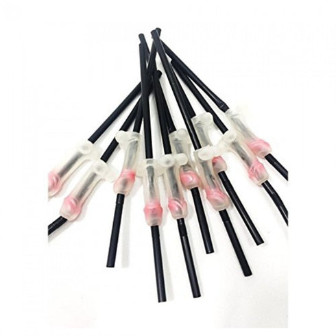 Black Glow in The Dark Willy Straws (pack of 12)