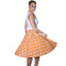 1950s Polka Dot Spotty Poodle Skirt (Orange/White)