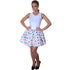 1950s Polka Dot Spotty Poodle Skirt (White/Multi)