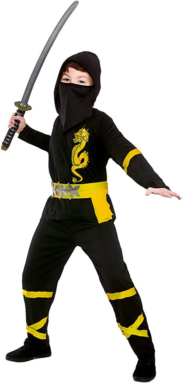 Power Ninja Black/ Yellow Kids Costume
