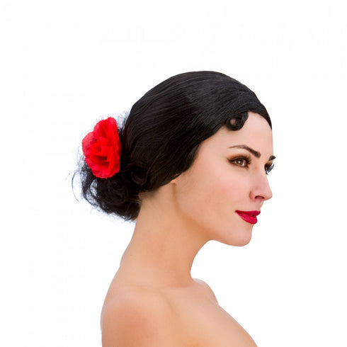 Spanish Senorita Wig w/ Rose