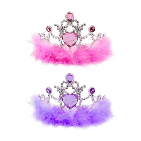Tiara With Fur 13 Cm X 9 Cm 2 Astd Cols