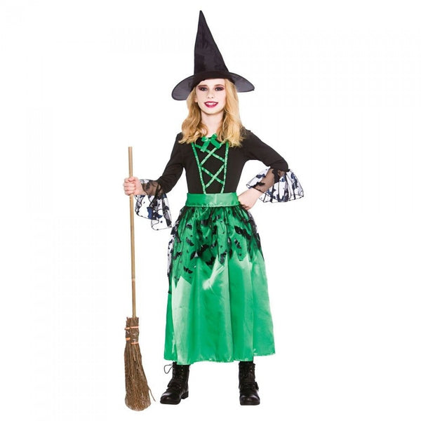 Spellcaster Witch Costume, Green, with Dress