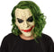Joker Guy Latex Mask With Green Hair