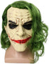 Joker Guy Latex Mask With Green Hair