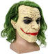 Joker Guy Latex Mask With Green Hair