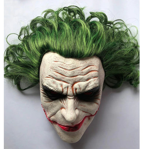 Joker The Guy Latex Mask With Green Hair