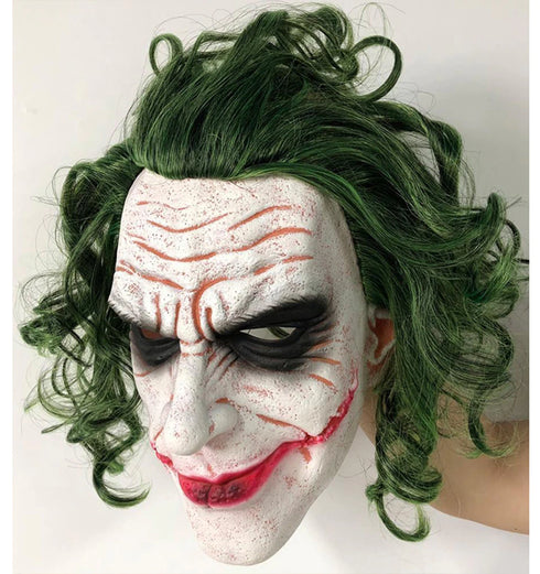 Joker The Guy Latex Mask With Green Hair