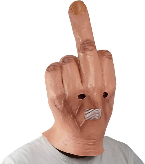 Creepy Middle Finger Latex Full Head Mask