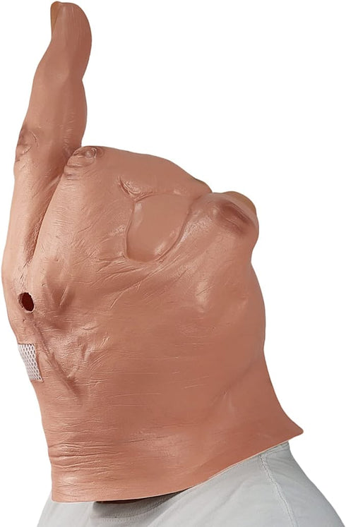 Creepy Middle Finger Latex Full Head Mask