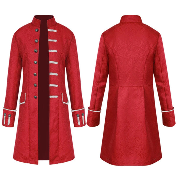 Long Deluxe Vintage Tailcoat Jacket -Red